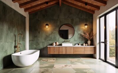 Texture naturali: come portare l’effetto pietra, legno e cemento nel tuo bagno